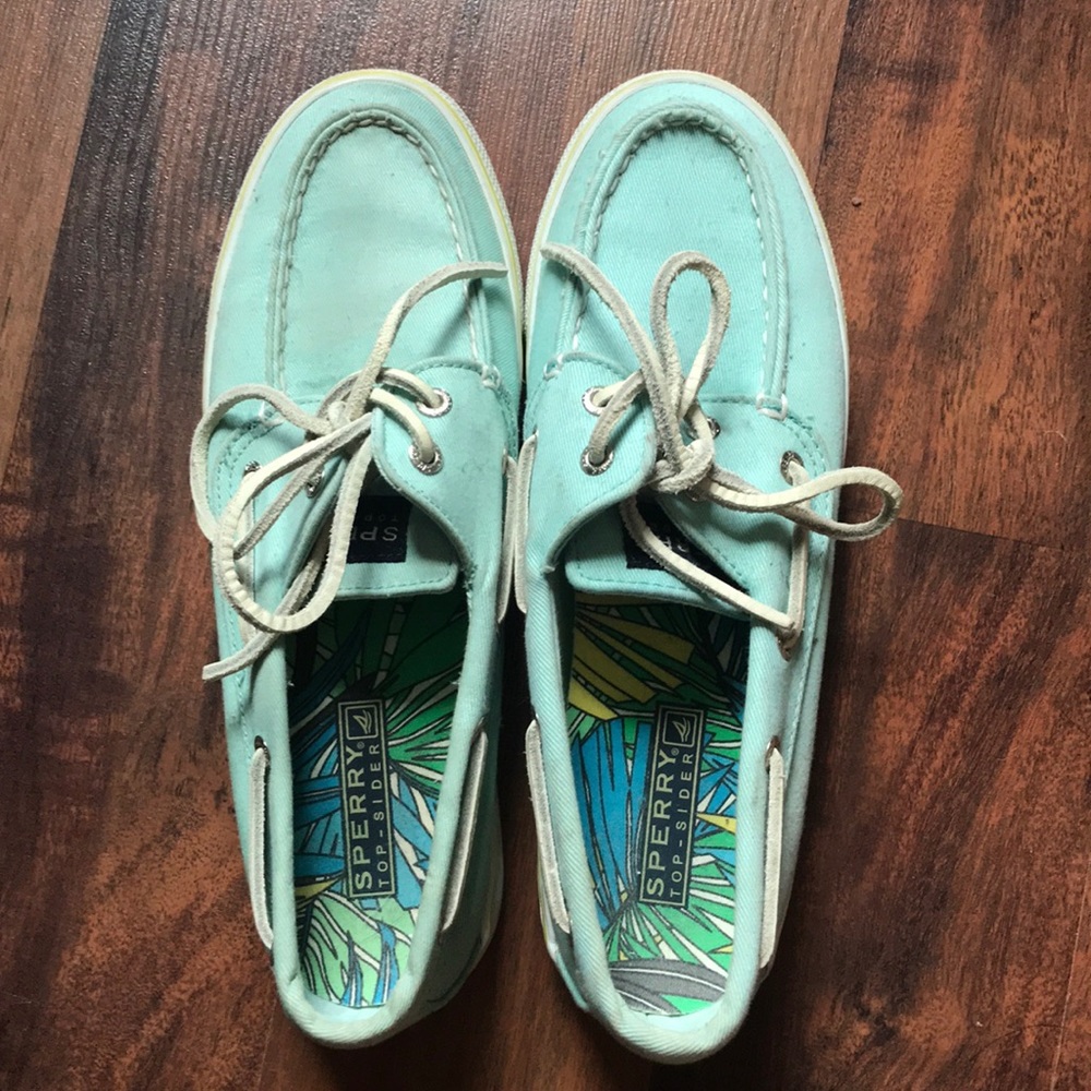 Sperry Top Sider light blue canvas boat shoes
